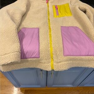 Boden Fleece Jacket with Yellow and Purple Lining